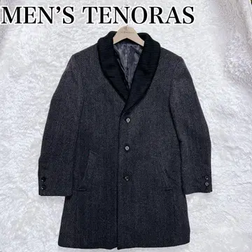 레어 새상품급 MEN'S TENORAS 헤링본 숄카라 코트