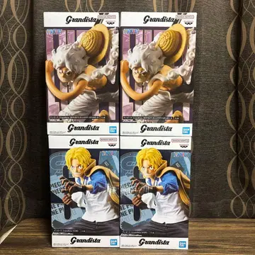 원피스 Grandista 사보 & 몽키 D 루피 피규어 4개