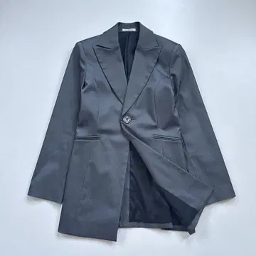 핑키앤다이안 롱 기장 테일러드 자켓 38 그레이 계열 광택감