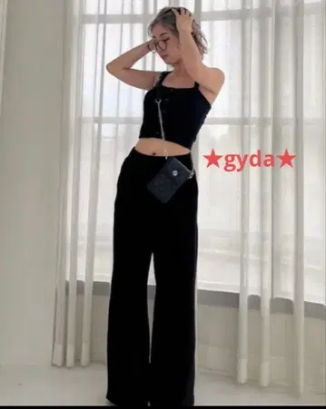 gyda 컷 코듀로이 와이드 팬츠