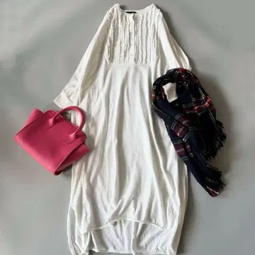 Drawer 드로어 코튼 100 긴팔 원피스 프린지