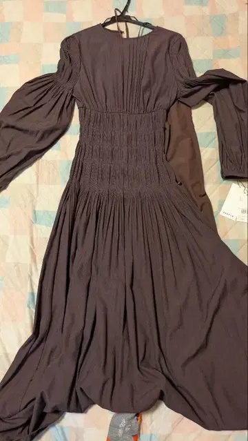 FRAY iD 브라운 긴팔 원피스