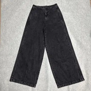 레어 adidas 초와이드 배기 데님/와이드 데님 스트라이프 새상품급