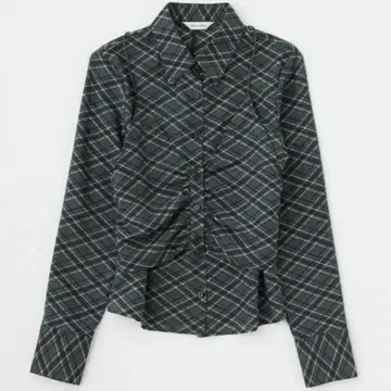 MOUSSY 다크 그린 체크 무늬 긴팔 셔츠