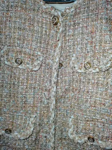 베이지 트위드 자켓