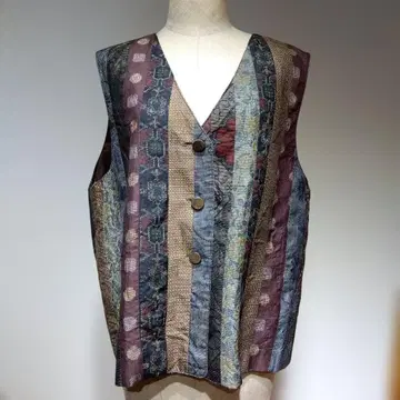 오시마 명주 리메이크 패치워크 베스트