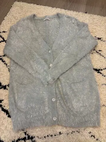 가디건 상의 재기 니트 그레이 니트