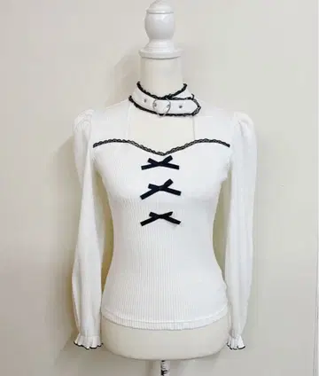 MARS 하트 벨트 골지 상의