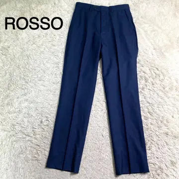 ROSSO 네이비 컬러 센터 프레스 슬랙스