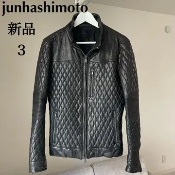 junhashimoto 가죽 자켓 3 블랙 퀼팅 가죽 자켓 새상품급