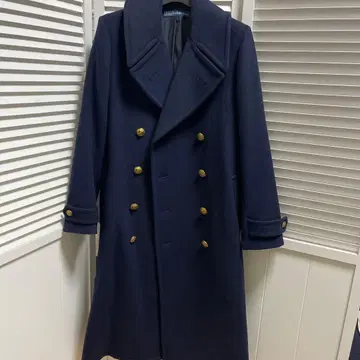 폴로 랄프 로렌 골드 버튼 더블 코트 네이비 1회 착용! X XS