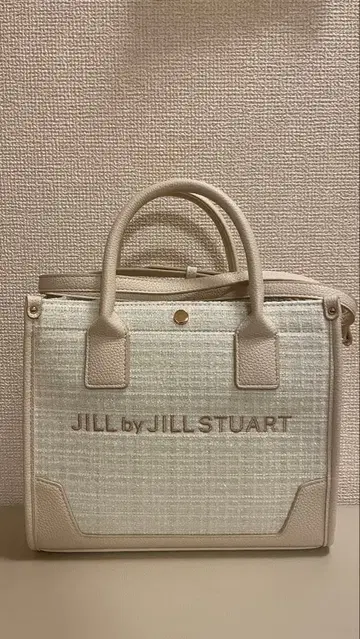 JILL by JILL STUART 트위드 숄더 토트 화이트