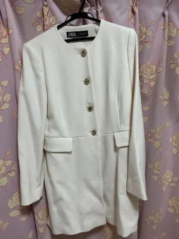 ZARA 화이트 노카라 자켓 M