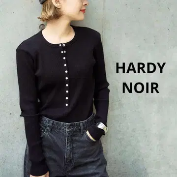 HARDY NOIR 펄 도트 리브 풀오버 티셔츠