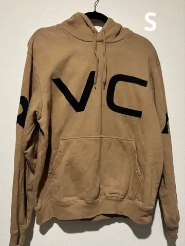 RVCA S 사이즈 베이지 후드 부착 후드티 루카