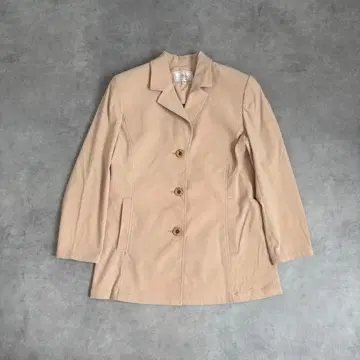 테일러드 자켓 여성용 핑크 베이지 싱글 브레스 비즈니스