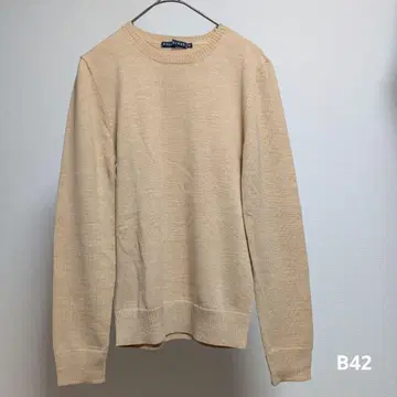 랄프 로렌 울 니트 M 엘보 패치 베이지 심플