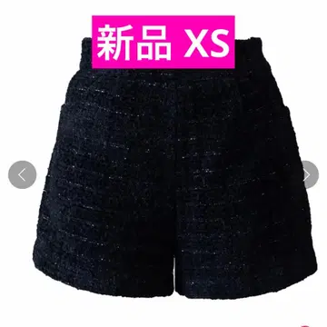 [새상품] Randy 란디 벨로아 트위드 숏팬츠 블랙 XS