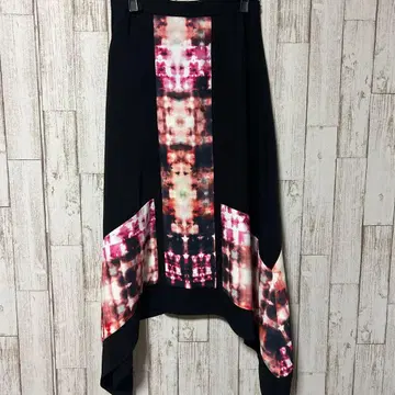 플레어 스커트 블랙 M 사이즈 비대칭