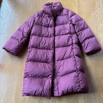 유니클로 다운 롱 코트 브라운 계열 M