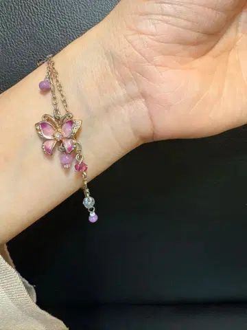 안나수이 나비 모티브 비즈 팔찌 & 귀찌 세트