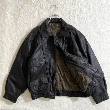 천연 가죽 가죽 자켓 소가죽 블랙 충전솜 도안 M 짧은 기장