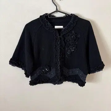 perimurmur 울 나일론 타월 원단 블랙 숏 자켓