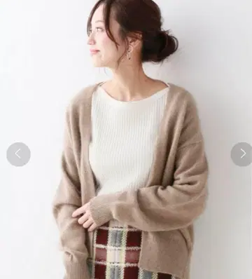 [착용컷] 슬로브 이에나 폭스 슈퍼 파인 메리노울 가디건