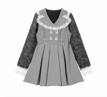 DearMyLove Whip 키라키라 비쥬 테일러드 레이스 원피스