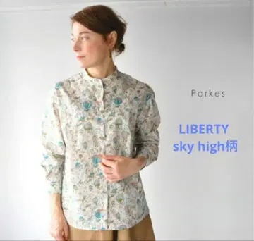 parkes 파크스 LIBERTY sky high 패턴 긴팔 블라우스 M