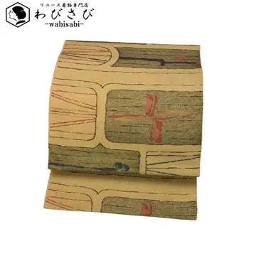 나고야 오비  바람개비 추상 무늬 양매색 O-5257