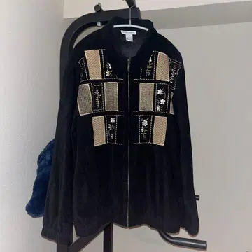 스웨이드 자수 블루종 드리즐러 스윙탑 자켓