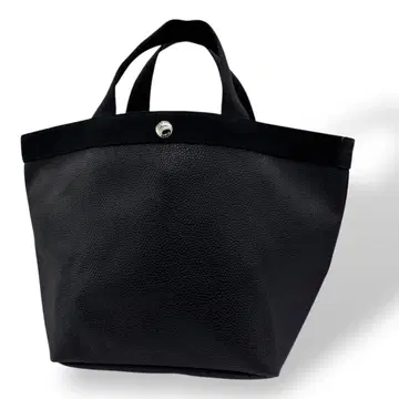 컨디션 최상 Herve Chapelier 토트백 보트형 가죽 블랙 블랙