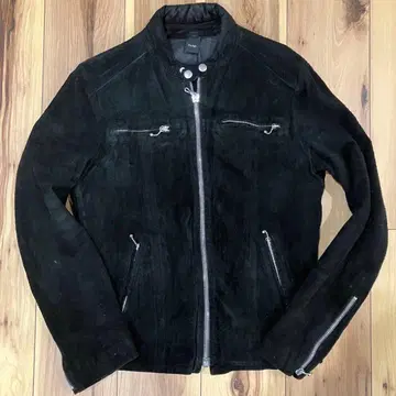 pledge 프레지 소가죽 스웨이드 블랙 싱글 라이더 자켓