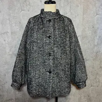 IENA 해링본 트위드 하프 코트