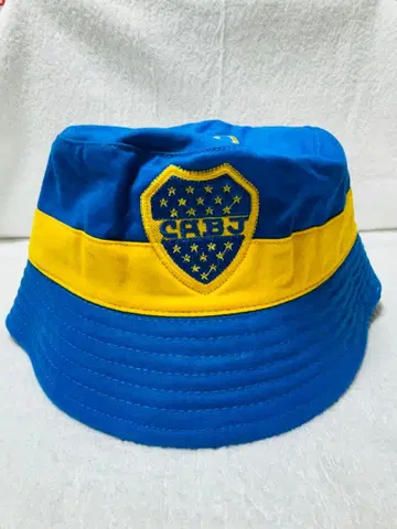 버킷햇 파랑과 옐로우 컬러 자수 로고 Boca Juniors 축구