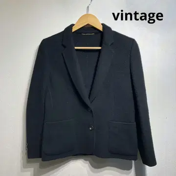 [ 새상품급 ] 테일러드 자켓 울 싱글 버튼 수트 블랙