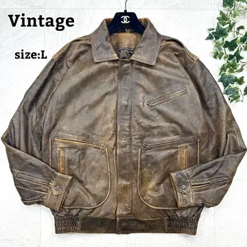 [ Vintage ] G1 A2 플라이트 자켓 소가죽 가죽 브라운 L