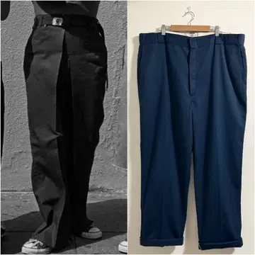 80s USA제 치비택 Dickies 874 워크 팬츠 네이비 44