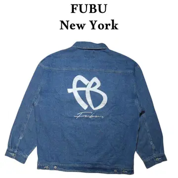 FUBU 뉴욕 빅 로고 자수 데님 자켓 백 로고