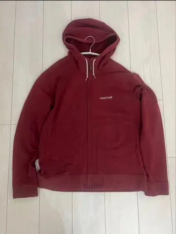 몽벨 버건디 풀 집업 후드티