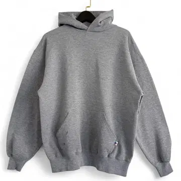 90s USA제 RUSSELL 무지 그레이 풀오버 후드티 U15