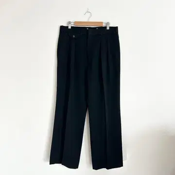 80s CLUB ROOM 울 개버딘 슬랙스 투 턱 블랙 USA