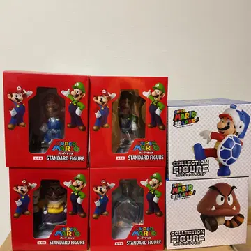 슈퍼 마리오 스탠다드 피규어와 컬렉션 피규어 6개 세트