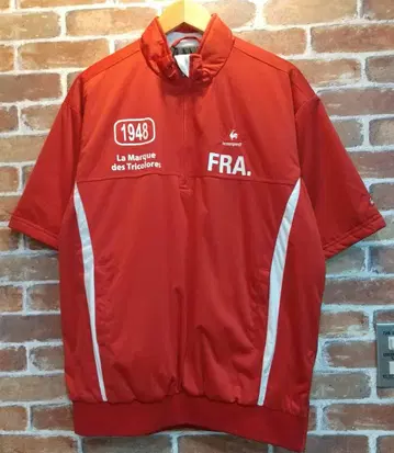 르꼬끄 스포르티브 레드 하프 지퍼 자켓