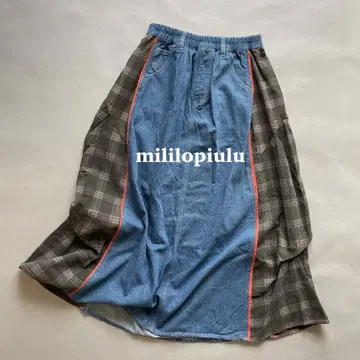 mililopiulu 밀리로피울 체크 데님 스커트