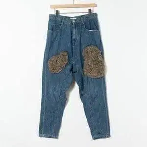 네넷 퍼 달린 데님 팬츠