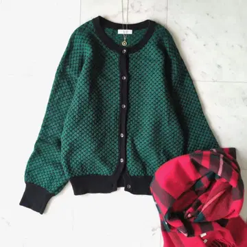 뷰티앤유스 크루넥 가디건 울 캐시미어 혼방 그린