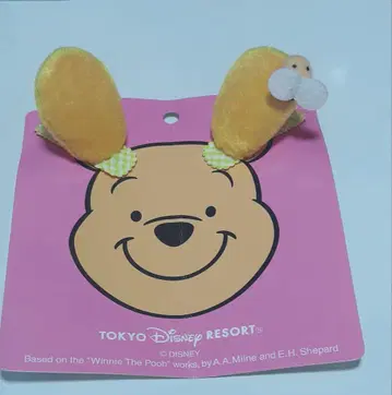 [ 새상품 ] 도쿄 디즈니랜드 푸우 귀 핀 헤어핀 패치 벌 포함