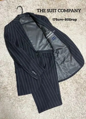 THE SUIT COMPANY 블랙 스트라이프 비즈니스 정장
